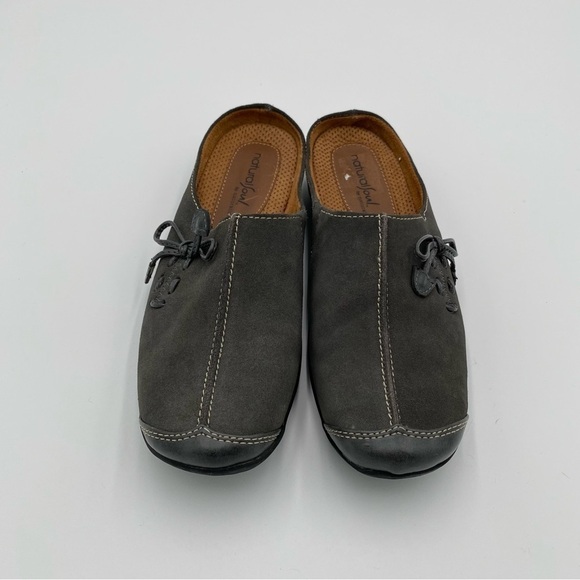 Natural Soul Naturalizer Leather‎ Suede Slip On Tie Comfort Mules Shoes Gray 6.5 - Picture 3 of 8
